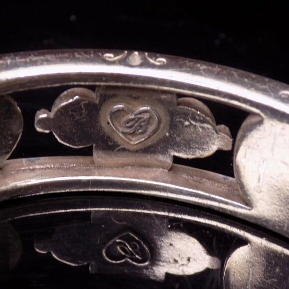 Brighton Hinged Bangle Bracelet Selene Yellow Clear Crystal Faux Pearls Magnetic - Picture 4 of 8